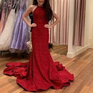 Red Jovani Sparkle Dress